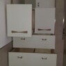 Badschrank für Nische, 4 Drehtüren, 4 x 70cm-Auszüge, davon 2 als Schrankauszüge 4-Badschrank