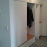 Garderobenschrank Buche/Weißlack mit Drehtüren, Schubkästen und Schiebeblende GS4