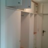 Garderobenschrank Buche/Weißlack mit Drehtüren, Schubkästen und Schiebeblende Garderobenschrank2