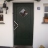 Haustür in Meranti, zweifarbig (mit Lichtausschnitt) Tür-9a