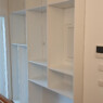 Dielenschrank in Stäbchenplatte Weißlack matt Stautraum-4